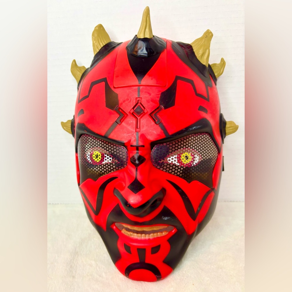 Red and Black Mask with Gold Accents